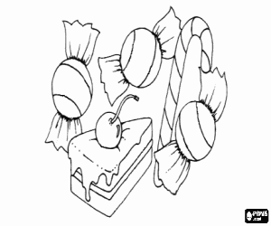 malvorlagen Ein Stück Kuchen und Süßigkeiten ausmalbilder
