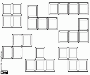 malvorlagen Stücke aus dem Videospiel Tetris ausmalbilder
