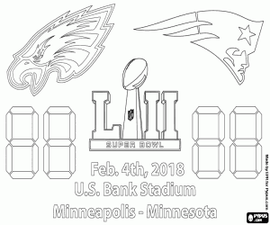 malvorlagen Super Bowl 2018, Patriots v Eagles ausmalbilder