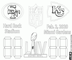 malvorlagen Super Bowl 2020, 49ers vs. Chiefs ausmalbilder