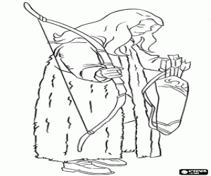 malvorlagen Susan Pevensie mit Pfeil und Bogen ausmalbilder