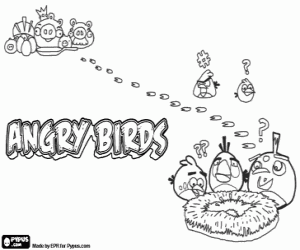 malvorlagen Szene aus dem Video-Spiel Angry Birds ausmalbilder