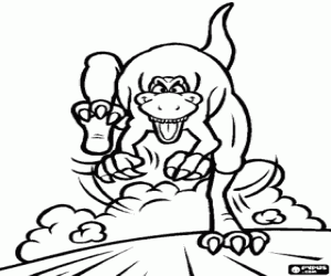 malvorlagen T-Rex Dinosaurier von vorne gesehen ausmalbilder