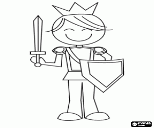 malvorlagen Der tapfere Prinz mit Schwert ausmalbilder