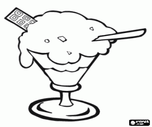 malvorlagen Tasse mit Eis, Sahne und Gebäck ausmalbilder