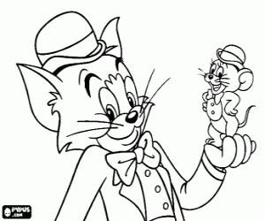 malvorlagen Tom und Jerry, Melone und Fliege ausmalbilder