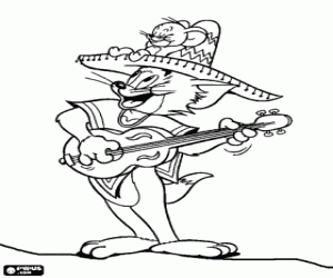 malvorlagen Tom und Jerry in Mexiko, die mariachis ausmalbilder