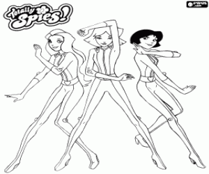 malvorlagen Totally Spies mit Spion-Kostüme ausmalbilder