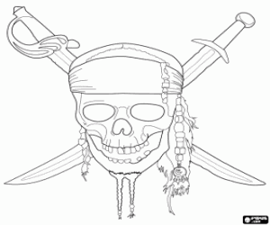 malvorlagen Totenkopf Schwertern, Karibik Piraten ausmalbilder