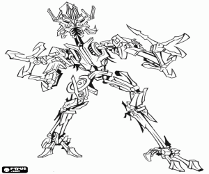 malvorlagen Transformer-Roboter mit klingen ausmalbilder