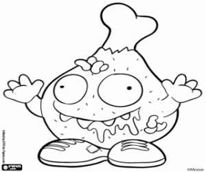 malvorlagen Trash Pack, Hühnerkeule ausmalbilder