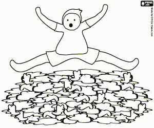 malvorlagen Trockene Blätter im Herbst und Kind ausmalbilder