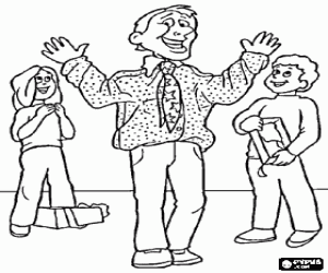 malvorlagen Ein Vater glücklich mit dem Geschenk ausmalbilder