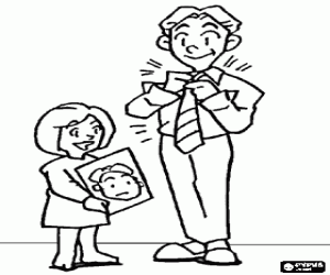 malvorlagen Vater, Krawattenknoten und porträt ausmalbilder