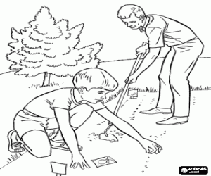 malvorlagen Vater und Sohn im Gemüsegarten ausmalbilder