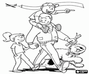 malvorlagen Des Vaters Tag im park ausmalbilder