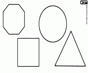 malvorlagen Vier geometrische 2D-Figuren ausmalbilder