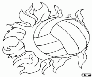 malvorlagen Volleyball Ball mit Flammen ausmalbilder
