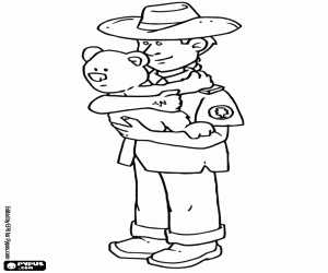 malvorlagen Ein Wald-Guard mit einem koala ausmalbilder