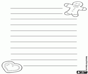 malvorlagen Weihnachten-Brief mit zwei Kekse ausmalbilder