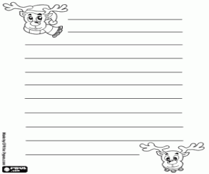 malvorlagen Weihnachten-Brief mit zwei Rentiere ausmalbilder