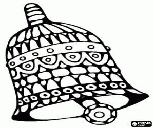 malvorlagen Weihnachten-Glocke mit Geometrie ausmalbilder