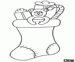malvorlagen Weihnachten-Socke mit Geschenken ausmalbilder