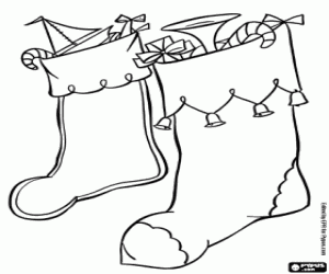 malvorlagen Weihnachtensocken und Geschenke ausmalbilder