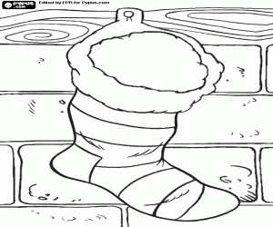 malvorlagen Weihnachts-Socke an eine Ziegel-Wand ausmalbilder
