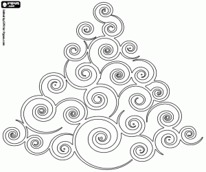 malvorlagen Ein Weihnachtsbaum von Spiralen ausmalbilder