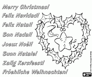 malvorlagen Weihnachtskarte mit Herz Kranz ausmalbilder