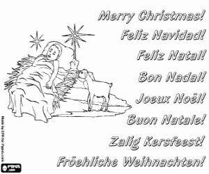 malvorlagen Weihnachtskarte mit dem Jesuskind ausmalbilder
