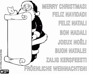 malvorlagen Weihnachtskarte mit Santa Claus ausmalbilder