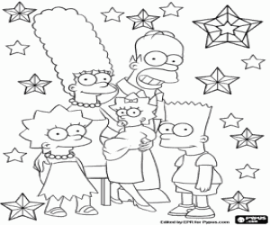 malvorlagen Weihnachtskarte mit den Simpsons ausmalbilder