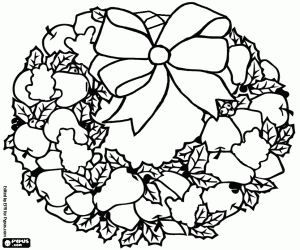 malvorlagen Weihnachtskranz mit Früchten ausmalbilder