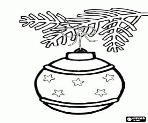 malvorlagen Weihnachtskugel mit Sternen verziert ausmalbilder