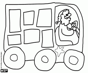 malvorlagen Weihnachtsmann in der Lieferwagen ausmalbilder