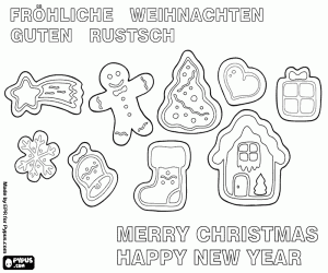 malvorlagen Weihnachtsplätzchen in ENG und DE ausmalbilder