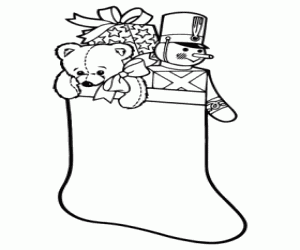 malvorlagen Weihnachtssocke mit Geschenken gefüllt ausmalbilder