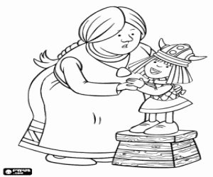 malvorlagen Wickie und die starken Männer mit seiner Mutter Ylva ausmalbilder