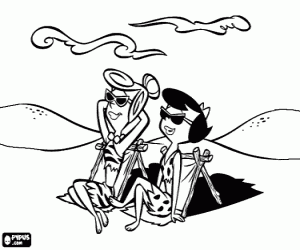 malvorlagen Wilma und Betty am Strand ausmalbilder