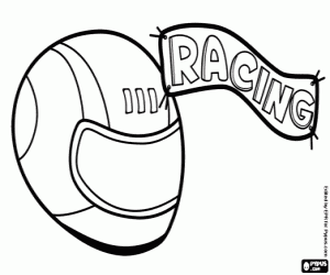 malvorlagen Das Wort Racing und einen Helm ausmalbilder