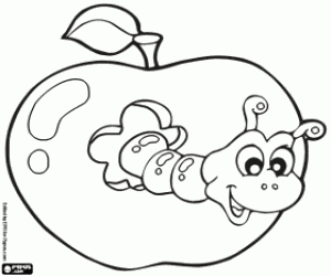 malvorlagen Wurm in einen Apfel ausmalbilder