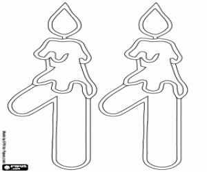 malvorlagen Die Zahl elf mit zwei Kerzen ausmalbilder