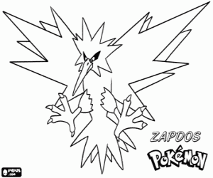 malvorlagen Zapdos, ein Pokemon-Vogel ausmalbilder