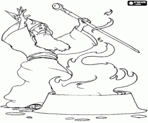 malvorlagen Ein Zauberer mit magischen Elementen ausmalbilder