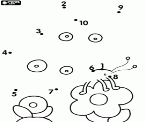 malvorlagen Zeichnung für Punkte aus Tier und Blume ausmalbilder