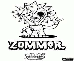 malvorlagen Zommer, Zeichen in Moshi Monsters ausmalbilder
