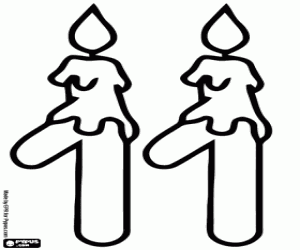 malvorlagen Zwei Kerzen und Nummer elf ausmalbilder