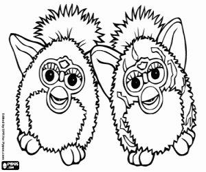 malvorlagen Zwei lustige furbys ausmalbilder
